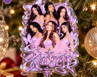 Personalized KATSEYE Acrylic Christmas Ornament, K-Pop Fan Gift, Holiday Tree Decoration, KATSEYE Inspired Ornament