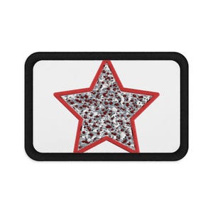 Pink Leopard Star Embroidered Patch, Iron On Patch for Jackets, Bags and Denim, Coquette Aesthetic 3x2 Patch, Cute Gift for Her