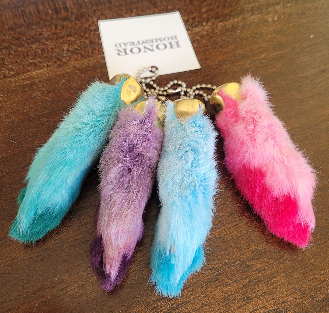 Dyed Rabbit Foot Keychain - Sustainably Sourced - Hind Foot - Etsy