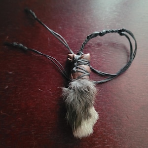 Leather Rabbit Foot Keychain - Sustainably Sourced - Front Foot