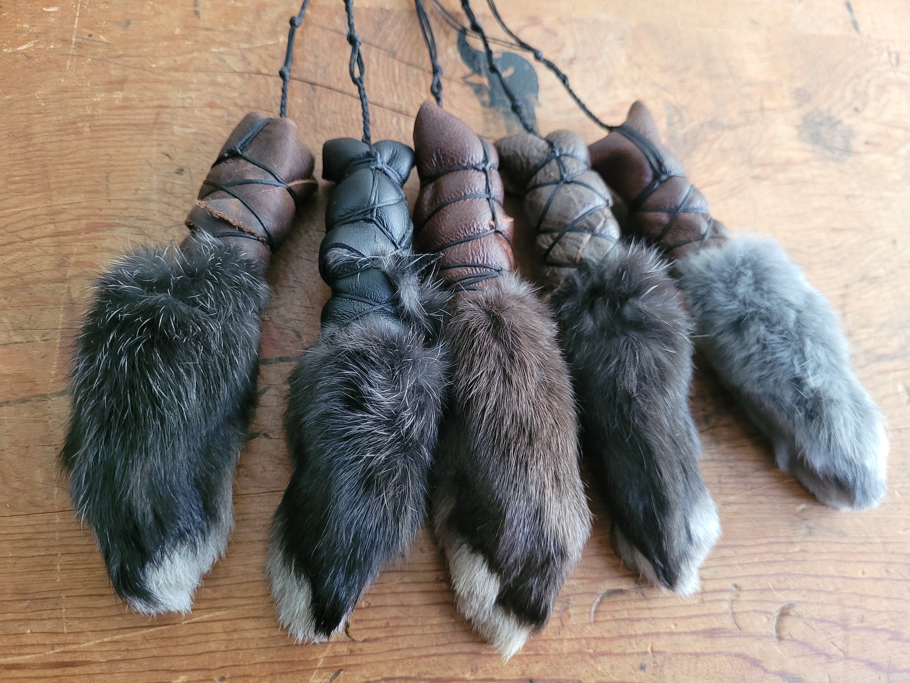 Leather Rabbit Foot Keychain Sustainably Sourced Hind Foot - Etsy