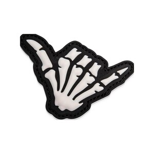 Glow-in-the-Dark Shaka Hand PVC Morale Patch | Funny Hook & Loop Accessory