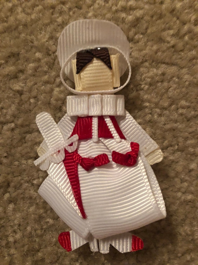 Handmade 4/" Mary Poppins Hair bow on a clip