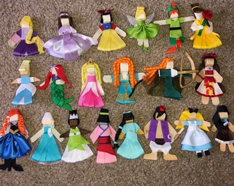 Disney Princess Hair Bow Clip - Ariel Belle Aurora Cinderella Merida Tinkerbell Sofia Ariel Anna Elsa Rapunzel