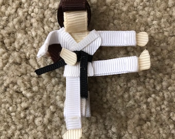 Black belt karate girl -  Star Wars Luke Skywalker Hair Bow Clip ribbon sculpture character