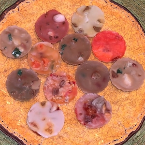 12 Wax Cookies Fake Food Melts Fire Starters Outdoor Pit Clean Recycled Reused Candles Scraps Candle Making Gift DIET gag No Fat Gluten Free