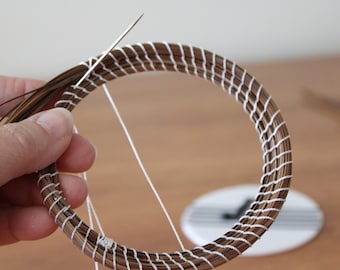 Directions for Starting a Pine Needle Basket Using a Center Without Holes