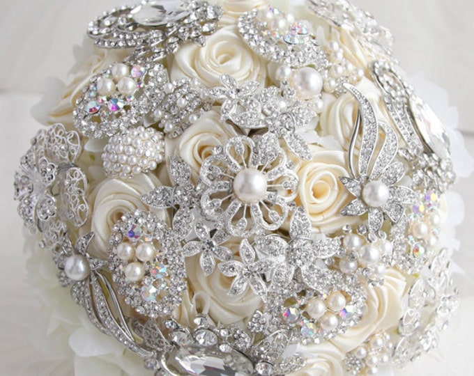 Brooch Bouquet. Deposit on a Ivory and Silver Wedding Brooch Etsy