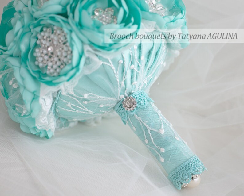Mint Wedding Bouquet Brooch Bouquet Silk Bouquet Mint Bouquet Etsy