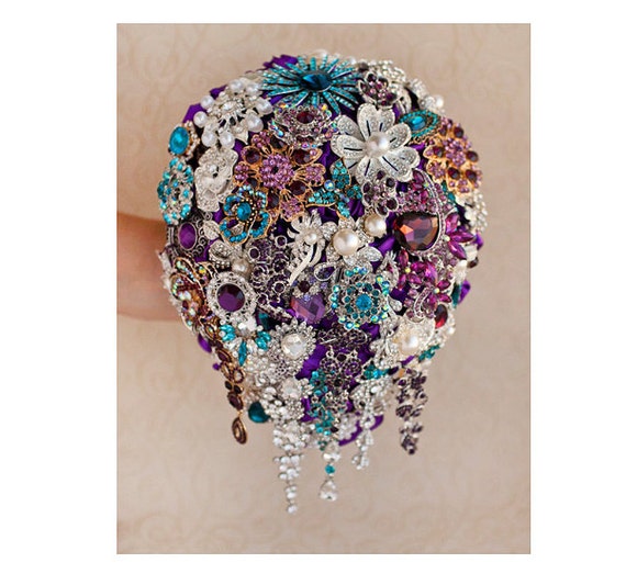 silver wedding brooch