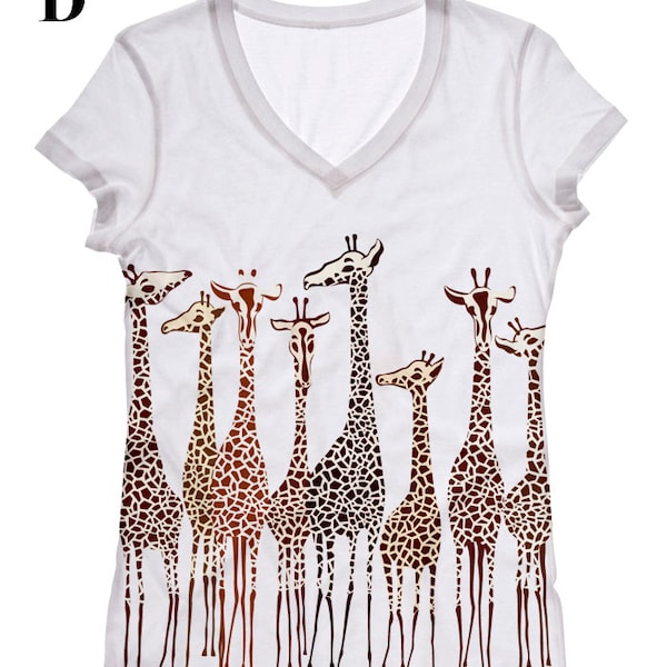 Women extra-large extended adult big and plus size Giraffe print (16) top, t shirt and tank by Hellominky XS - Plus size/giraffe lovers