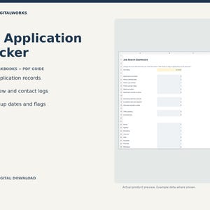 Job Application Tracker Excel Template, Interview Schedule and Follow Up Planner with Recruiting Contacts