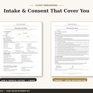 Hair Client Intake Form + Hair Color Consent Form Pack | Patch & Strand Test Log, Color Formula Record Card