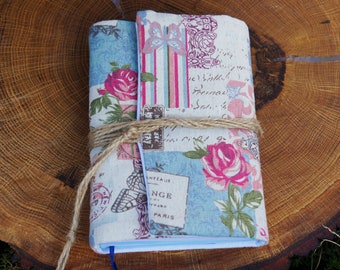 Floral travel journal, Memory journal, Writing travel book, School Notebook, Padded Notebook, Custom journal World map, Art Journal