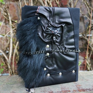 520 pages large Grimoire, The Witcher 3 Wild Hunt, Wolf Head black leather book of shadows, gift for him her, Dungeon Master gift, spellbook
