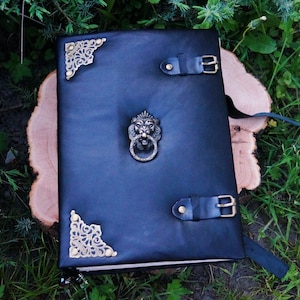 1000 Page biggest Grimoire, Dungeon Master book, Black leather spell book, Practical Magic book, Witches journal, leather locking grimoire