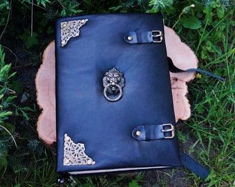1000 Page biggest Grimoire, Dungeon Master book, Black leather spell book, Practical Magic book, Witches journal, leather locking grimoire