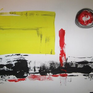 Abstract Landscape No.1099  Ink on Paper 18&quot; x 24&quot; Modern