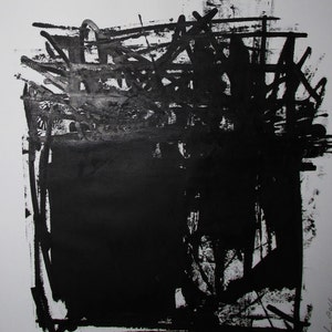 Abstract Minimal  No.0858 Acrylic on Paper 24x18" Original Modern Art Industrial