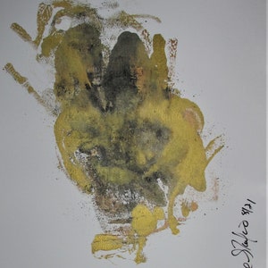Original Abstract  Minimal No. 001371  Ink on Paper 14x11 Modern Industrial Punk