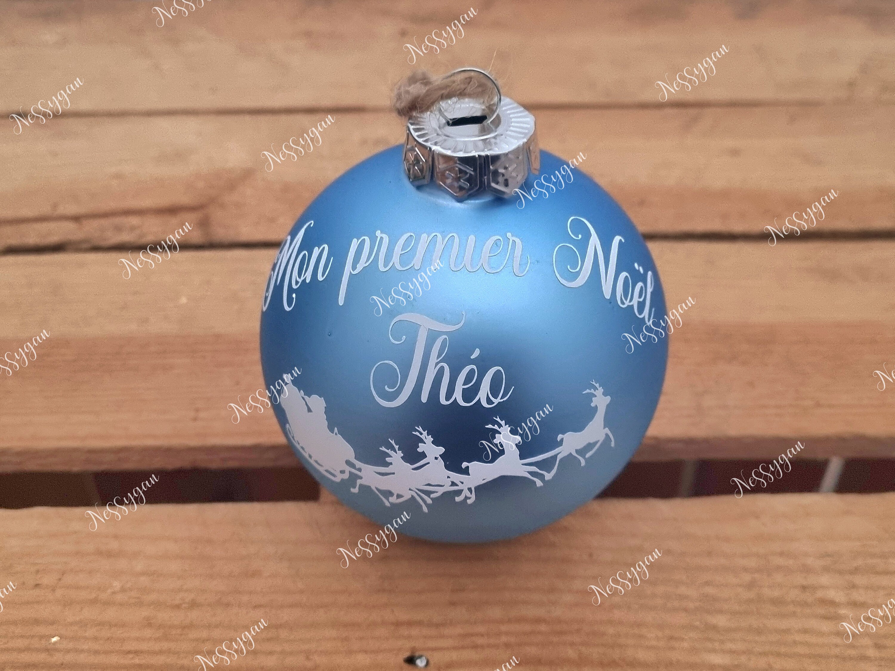 Boule De Noël Ornement Premier Noël Garçon Personnalisée Boule Noël Ange Lutin Prénom Personnalisable Peint Main - Un Grand Marché