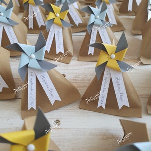 Box confetti berlingot kraft e mulino a vento per battesimo, comunione