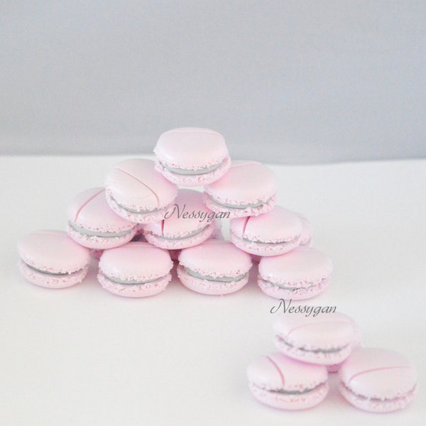 marque-place macaron rose  baptême, mariage - Thème gourmand