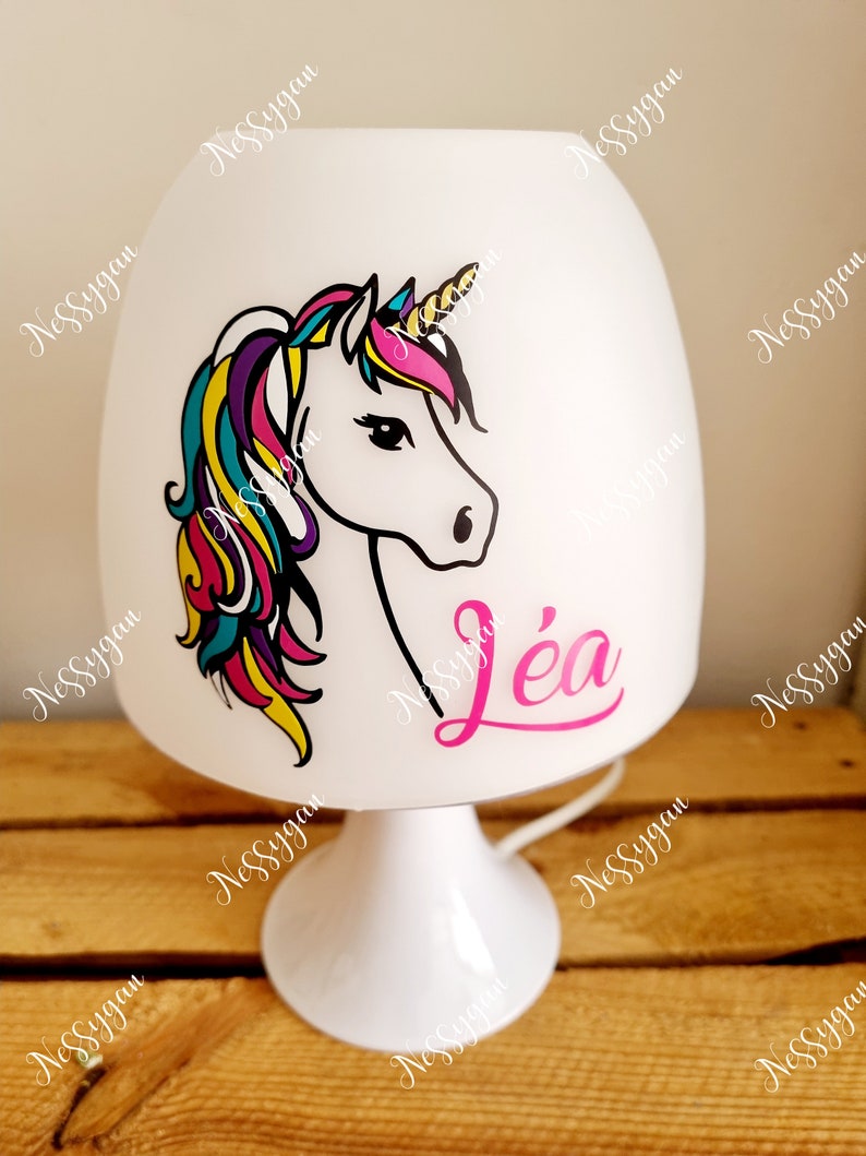 Lampe licorne personnalisée avec prénom pour enfant Cadeau de naissance, Noël, anniversaire image 1