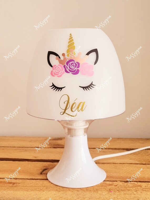 Lampe licorne personnalisée avec prénom pour enfant - cadeau de