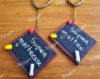 Personalized keychain board for a teacher, mistress, atsem - End of year gift