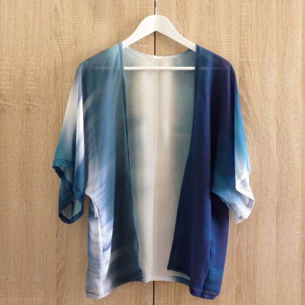 Long Kimono In Tan & Grey Tie Dye main image 0