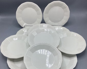 Homer Laughlin China - Colonial White Dover Shape - Set of 4 salad plates - Shipping Included