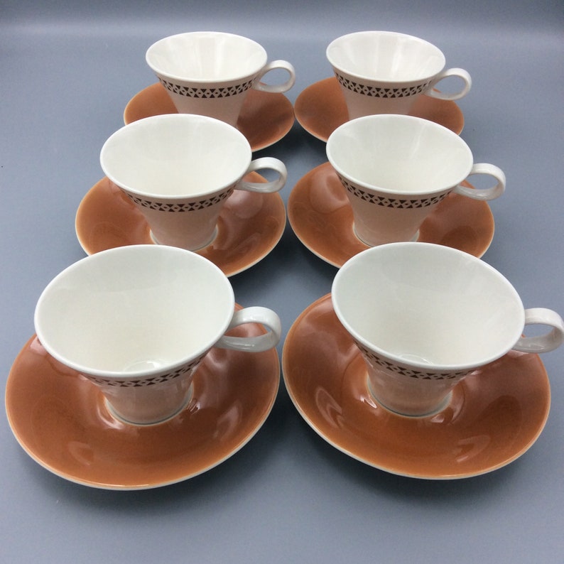 Iroquois Impromptu Vintage Cups and Saucers Ben Seibel Design - Etsy