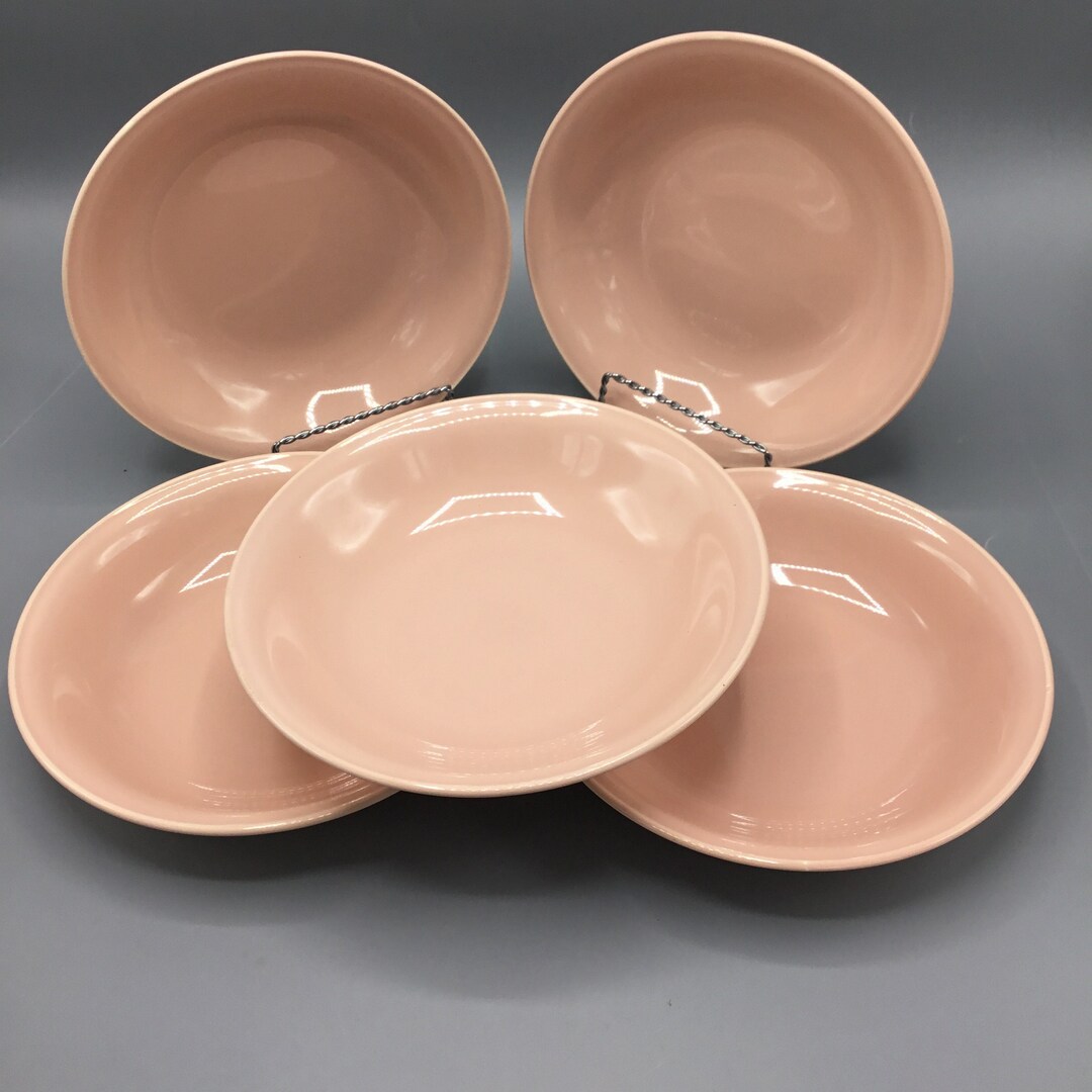Homer Laughlin Jubilee Shape Shell Pink Undecorated Mid Century Set of