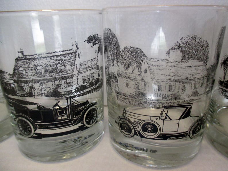 Houze Art Vintage Cars Drinking Glasses Lincoln Ford Etsy