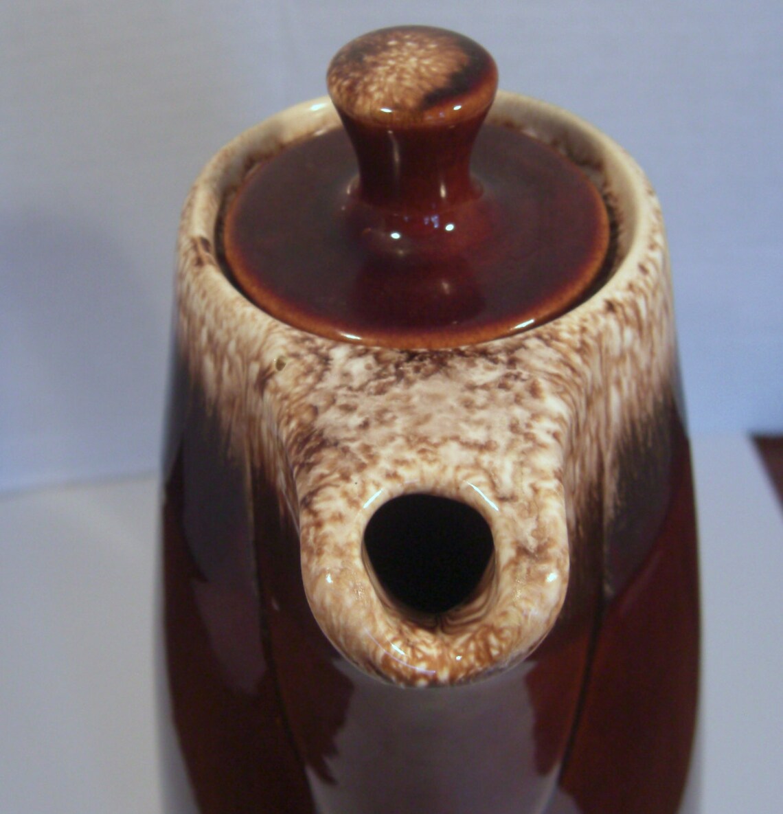 Hull Pottery Brown Dripware Tall Coffee Pot with Lid Etsy