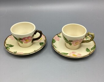 Franciscan Desert Rose Demitasse Cups and Saucers (USA) - Set of 2 cups and saucers - Shipping Included