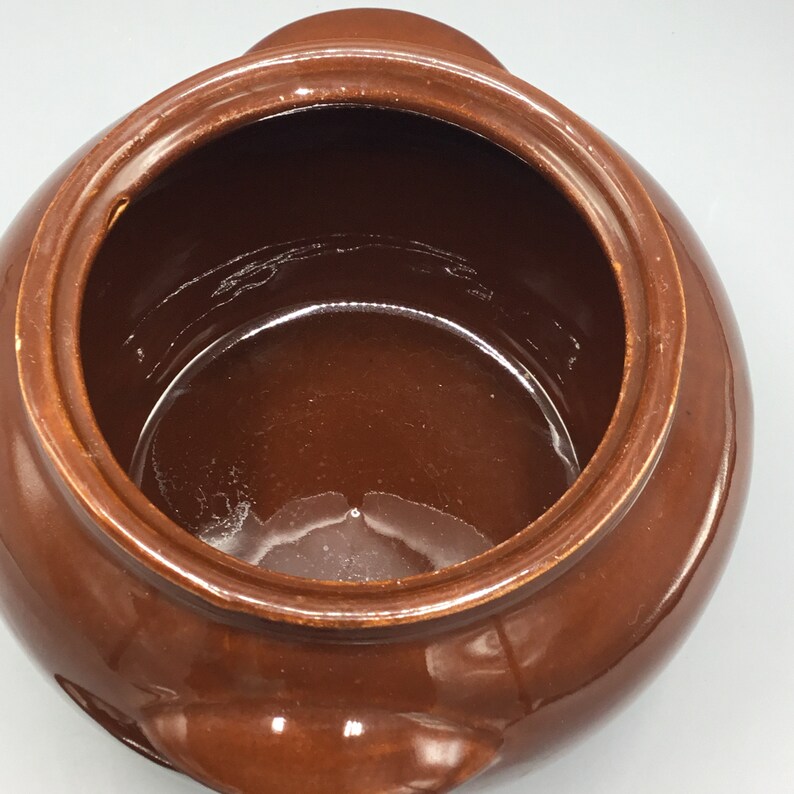 Watt Pottery Oven Ware 76 Brown Large Handled Bean Pot With Etsy