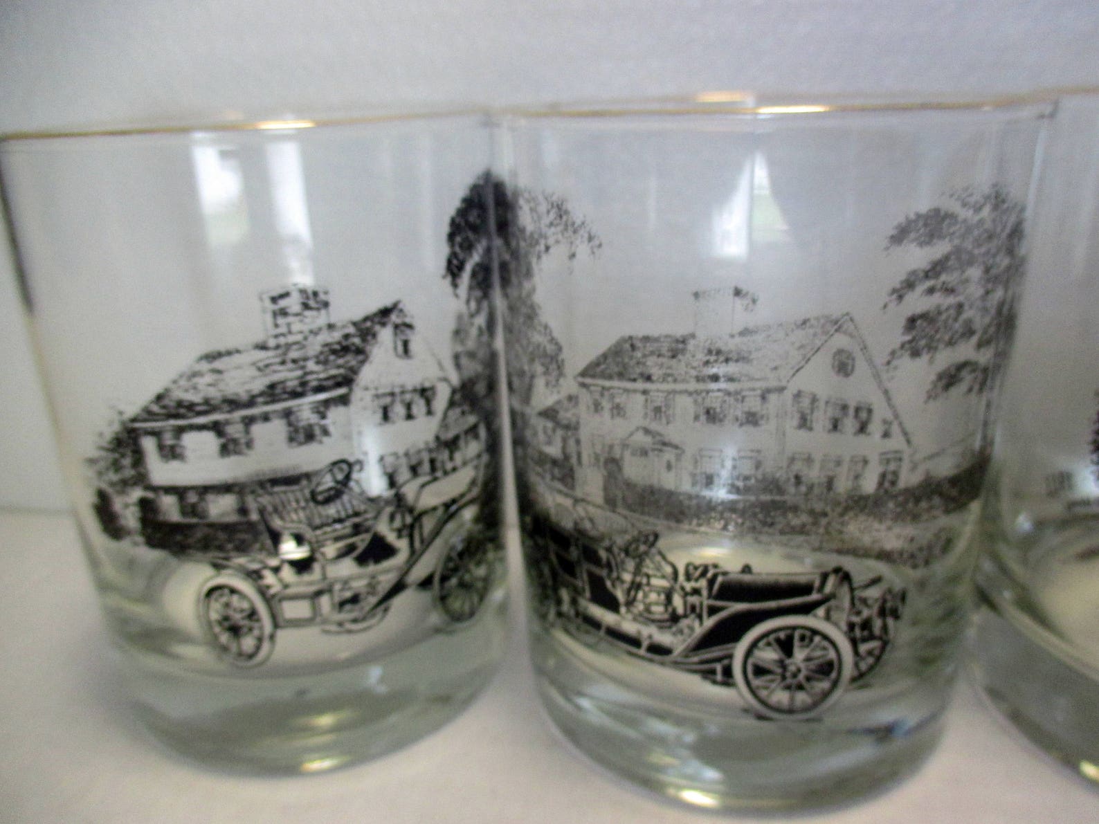 Houze Art Vintage Cars Drinking Glasses Lincoln Ford Etsy