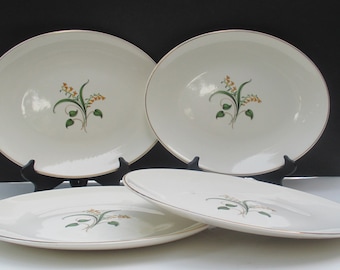 Knowles China Accent Shape -Forsythia Pattern - Freda Diamond Design - Medium Oval Platter  (3 Available) - Shipping Included