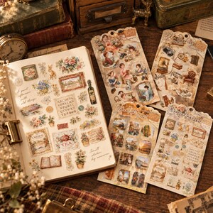 145+ Stickers, Vintage Ephemera PET Stickers, Victorian People and Antique Objects, Old World Collage Sheets, European Journal Supplies