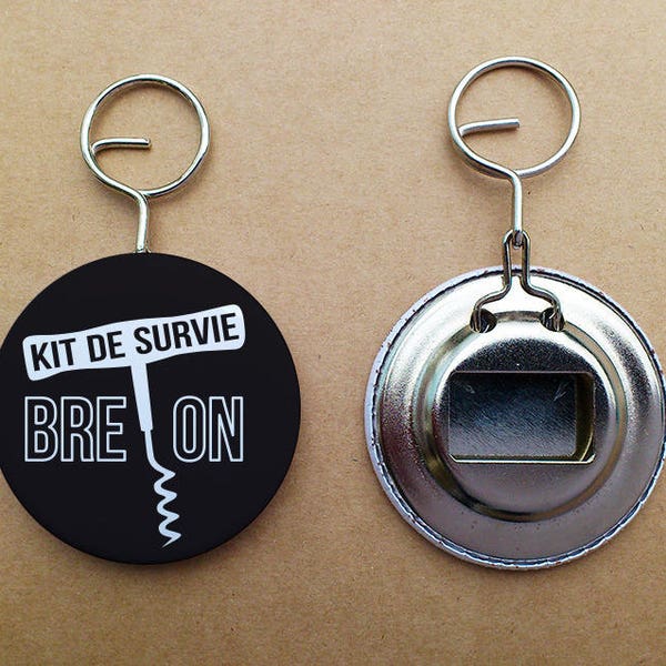 Porte clés décapsuleur " Kit de survie Breton "