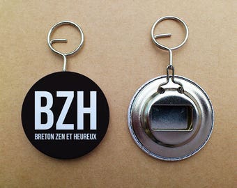 Key ring bottle opener "Breton Zen and happy"