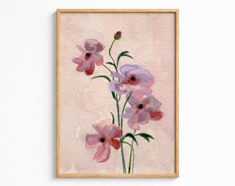Garden Study No. 2 | Original 5x7 Watercolor Painting | Small Botanical Painting | Ranunculus