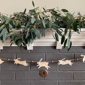 Rabbit Garland, Woodland Nursery Garland, Spring Mantle image 10