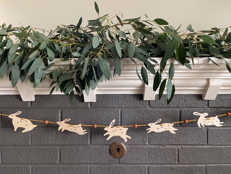 Rabbit Garland, Woodland Nursery Garland, Spring Mantle image 10