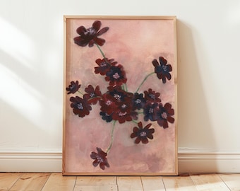 Chocolate Cosmos Watercolor Print