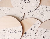 rain coasters set of 4 | natural birch wood for her for him modern housewarming hostess gift under 25 wood 5th anniversary