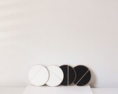 Linea Coasters | Wood Black White