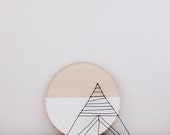 Dipped White Tray - Natural Wood